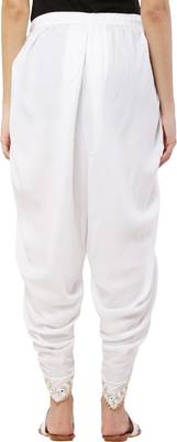 PAVONINE WHite Color Embellished Beetel Rayon Fabric Patiala For Women & Girls 2