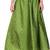 PAVONINE Green Color Golden Zari Work Satan Fabric Maxi Skirt For Women