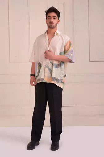 Ivory Print Organic Cotton Shirt