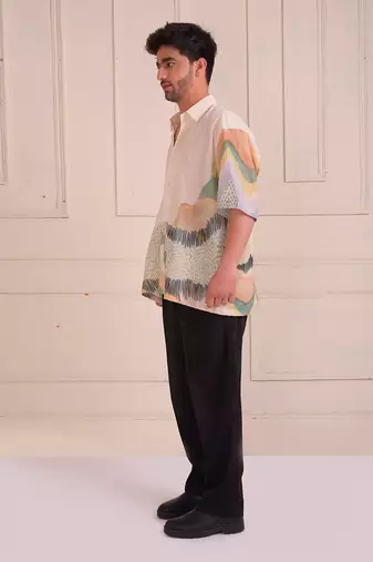 Ivory Print Organic Cotton Shirt