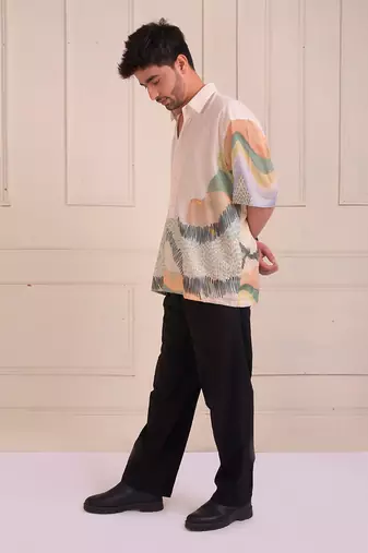 Ivory Print Organic Cotton Shirt