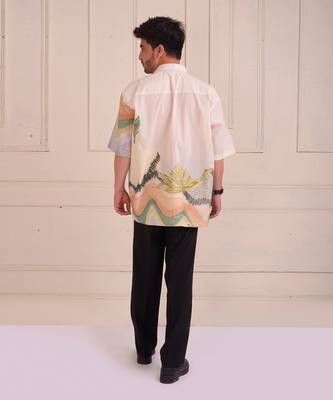 Ivory Print Organic Cotton Shirt 5