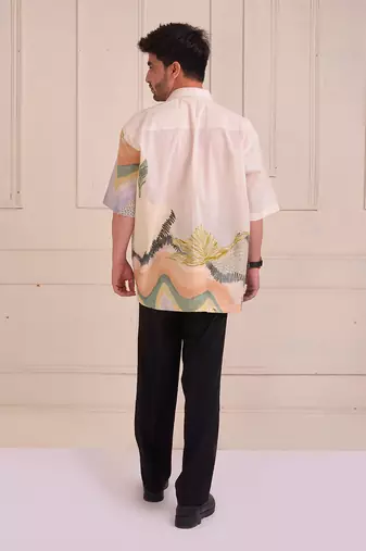 Ivory Print Organic Cotton Shirt