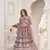 Light-purple embroidered net semi stitched lehenga
