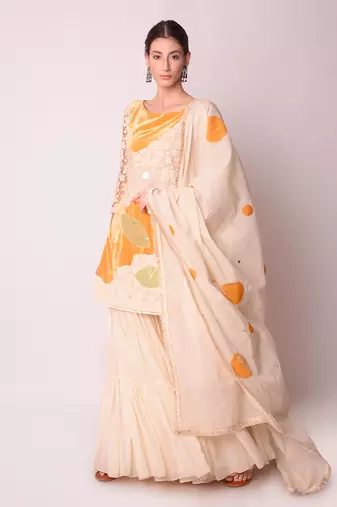 Ivory & Mustard Organic Cotton Kurta Set