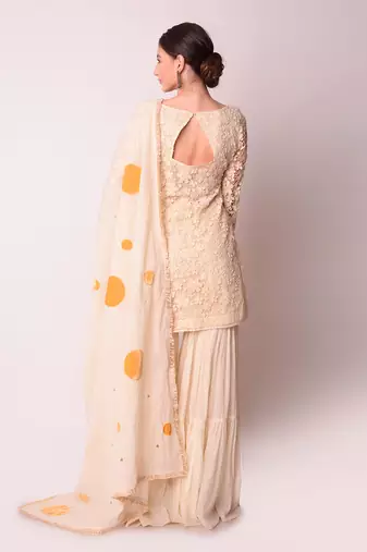 Ivory & Mustard Organic Cotton Kurta Set