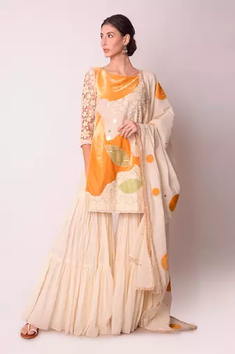 Ivory & Mustard Organic Cotton Kurta Set