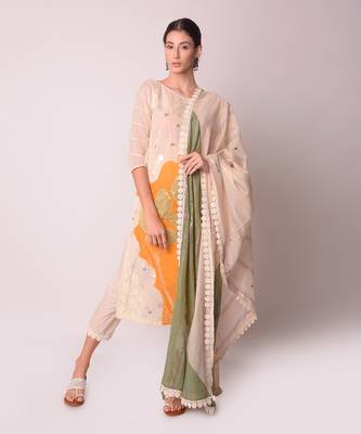 Ivory & Mustard Organic Cotton Kurta Set 1