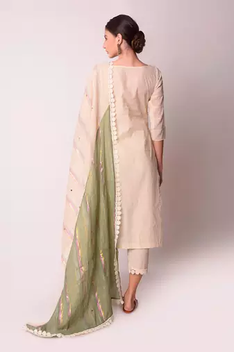 Ivory & Mustard Organic Cotton Kurta Set