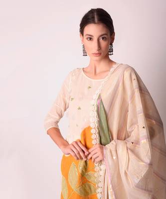 Ivory & Mustard Organic Cotton Kurta Set 4