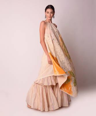 Ivory & Mustard Organic Cotton Sharara Set 2