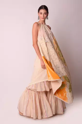 Ivory & Mustard Organic Cotton Sharara Set
