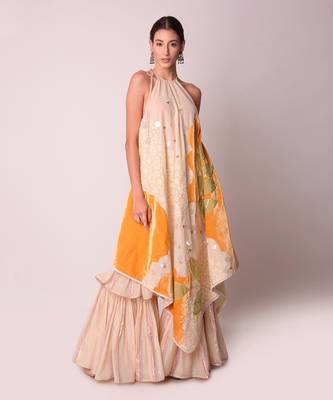 Ivory & Mustard Organic Cotton Sharara Set 3
