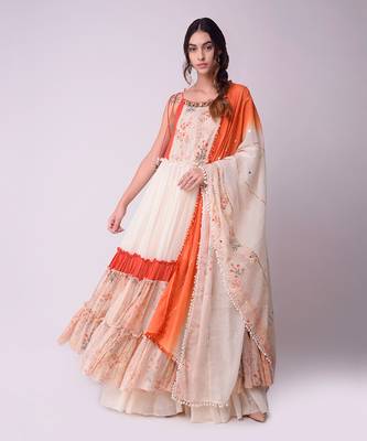 Ivory & Rust Organic Cotton Kalidaar Set 1