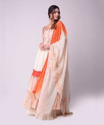 Ivory & Rust Organic Cotton Kalidaar Set 3