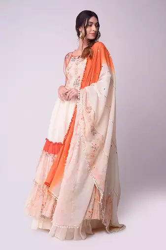 Ivory & Rust Organic Cotton Kalidaar Set