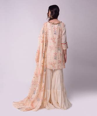 Ivory & Rust Organic Cotton Sharara Set 3