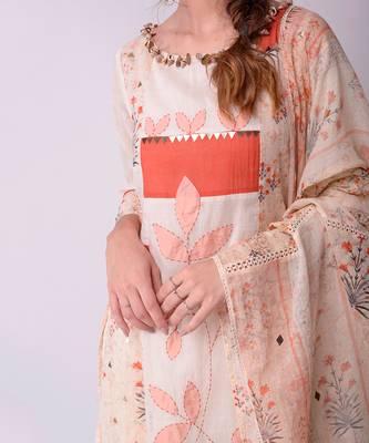 Ivory & Rust Organic Cotton Sharara Set 4