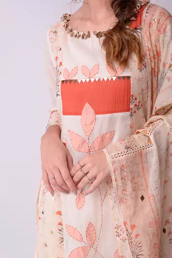 Ivory & Rust Organic Cotton Sharara Set