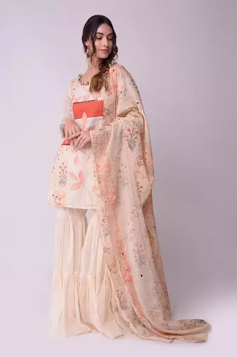 Ivory & Rust Organic Cotton Sharara Set