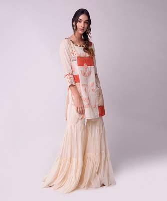 Ivory & Rust Organic Cotton Sharara Set 6