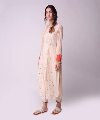 Ivory & Rust Organic Cotton Kurta Set 3