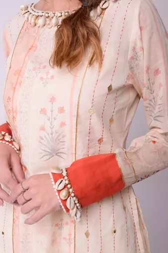 Ivory & Rust Organic Cotton Kurta Set
