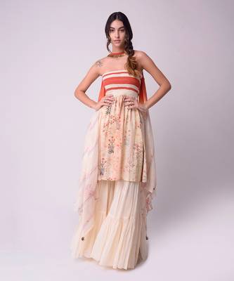 Ivory Organic Cotton Sharara Set 1