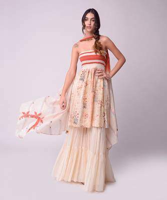 Ivory Organic Cotton Sharara Set 2