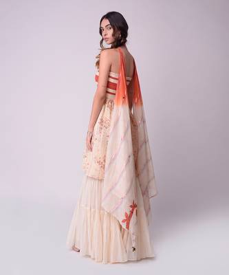Ivory Organic Cotton Sharara Set 3