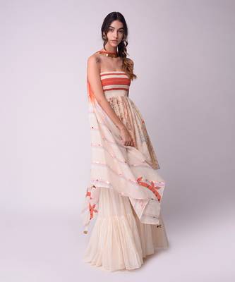 Ivory Organic Cotton Sharara Set 4
