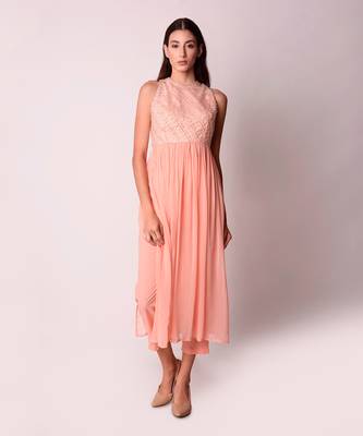 Peach Georgette & Organza Kurta Set 1