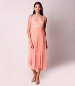 Peach Georgette & Organza Kurta Set