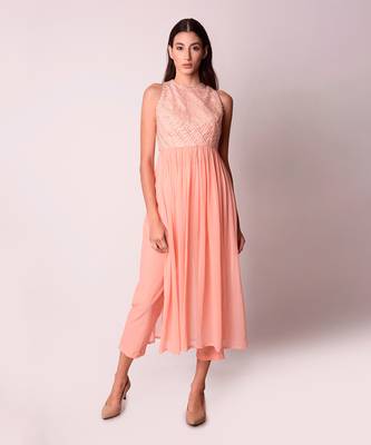 Peach Georgette & Organza Kurta Set 2