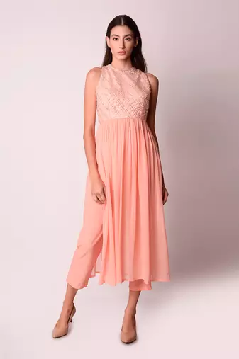 Peach Georgette & Organza Kurta Set