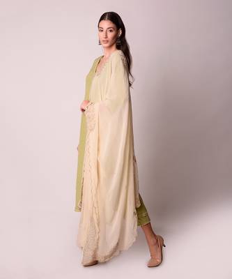 Jade & Ivory Crepe Kurta Set 2