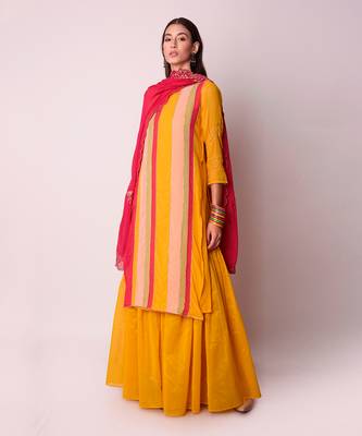 Multicolour Georgette & Chanderi Kurta Set 1