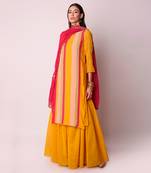 Multicolour Georgette & Chanderi Kurta Set