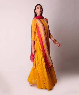 Multicolour Georgette & Chanderi Kurta Set 2