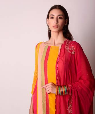 Multicolour Georgette & Chanderi Kurta Set 5