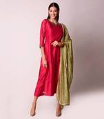 Fusia Chanderi & Georgette Kurta Set