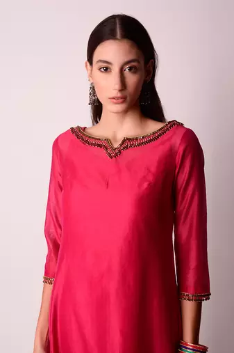 Fusia Chanderi & Georgette Kurta Set