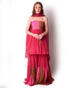 Magenta Crepe Sharara Set