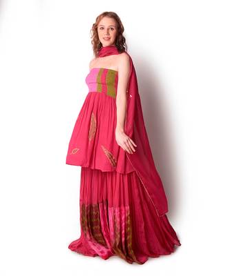 Magenta Crepe Sharara Set 3