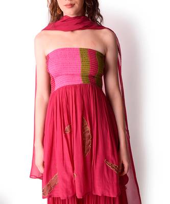 Magenta Crepe Sharara Set 6