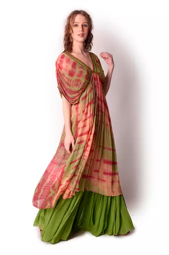 Multicolour Georgette Kurta Set