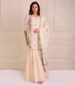 Ivory Print Organic Cotton Sharara Set