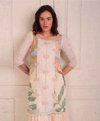 Ivory Print Organic Cotton Sharara Set 6