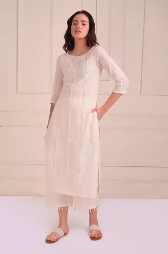 Ivory Print Organic Cotton Kurta Set