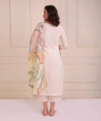 Ivory Print Organic Cotton Kurta Set 3